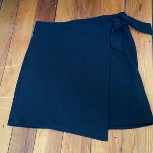 LOFT black mini wrap skirt